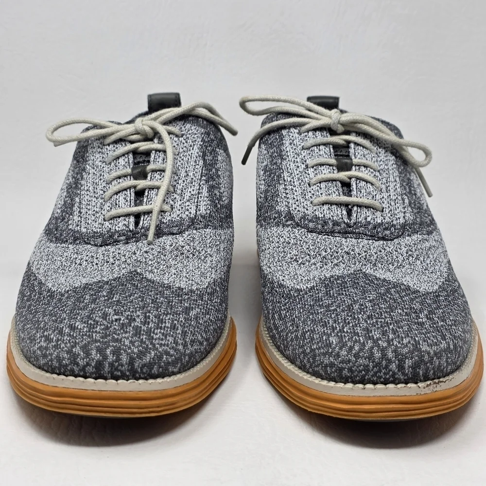 Cole Haan Grand OS Low Cut Mens Size 11M Gray Orange Knit Shoes Sneakers C28447